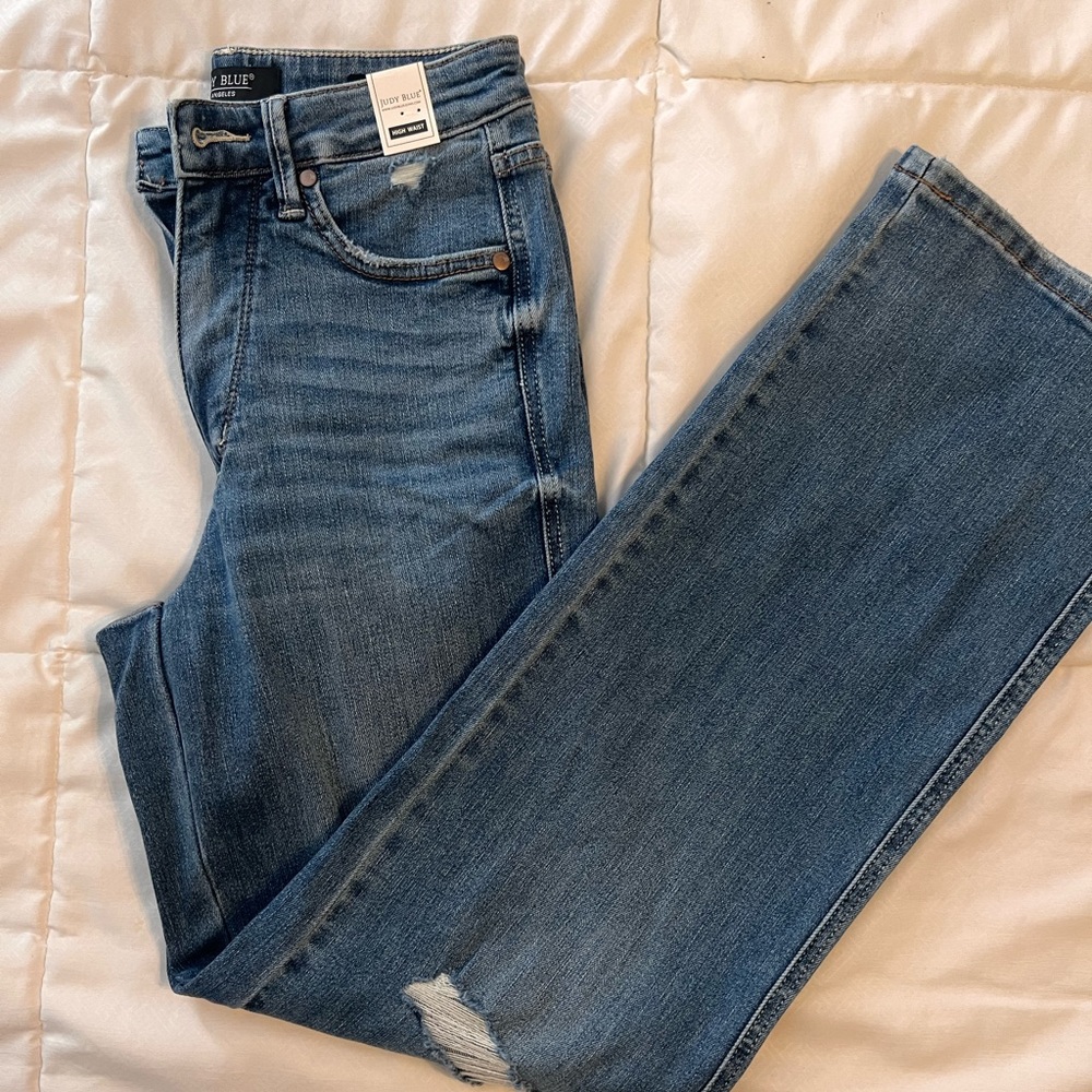 JUDY BLUE high waisted straight jeans  tummy control NWT